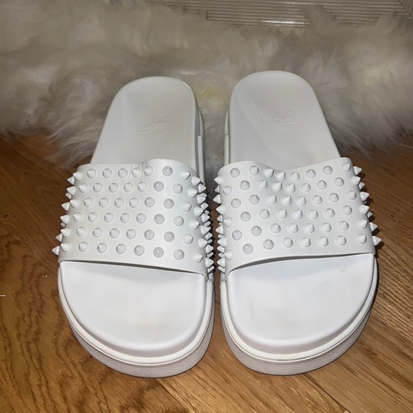 RARE Authentic Christian Louboutin Pool Spiked Slides